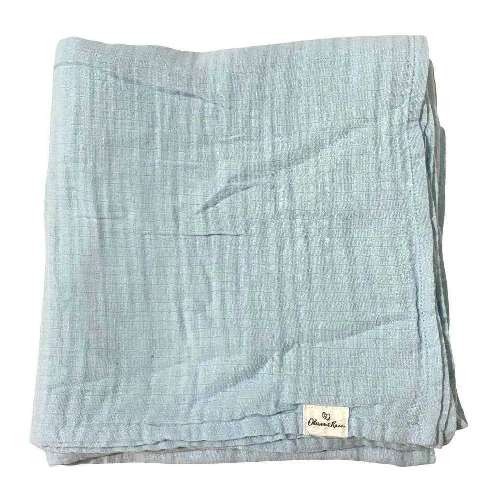 Oliver & Rain Blue Baby Blanket Swaddling Cloth 44